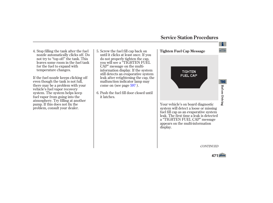Service station procedures | Acura 2013 TL User Manual | Page 475 / 650