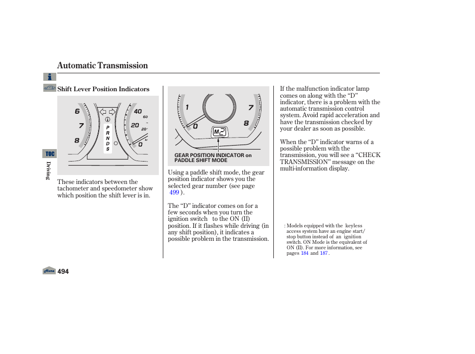 Automatic transmission | Acura 2013 TL User Manual | Page 498 / 650