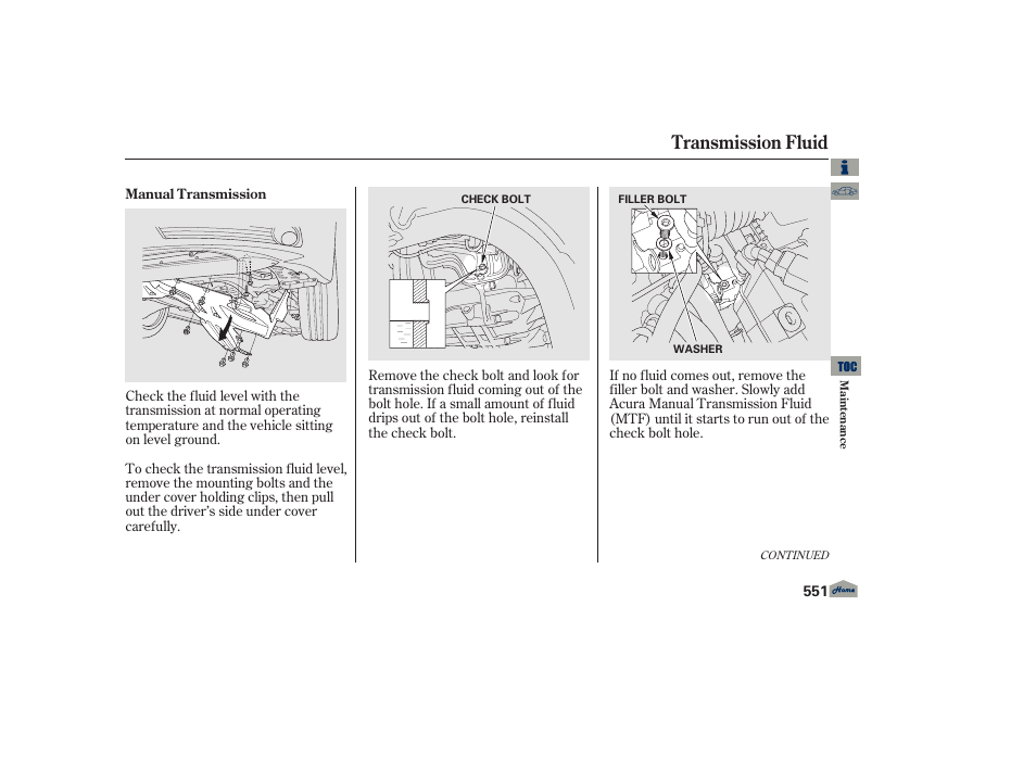 Transmission fluid | Acura 2013 TL User Manual | Page 555 / 650