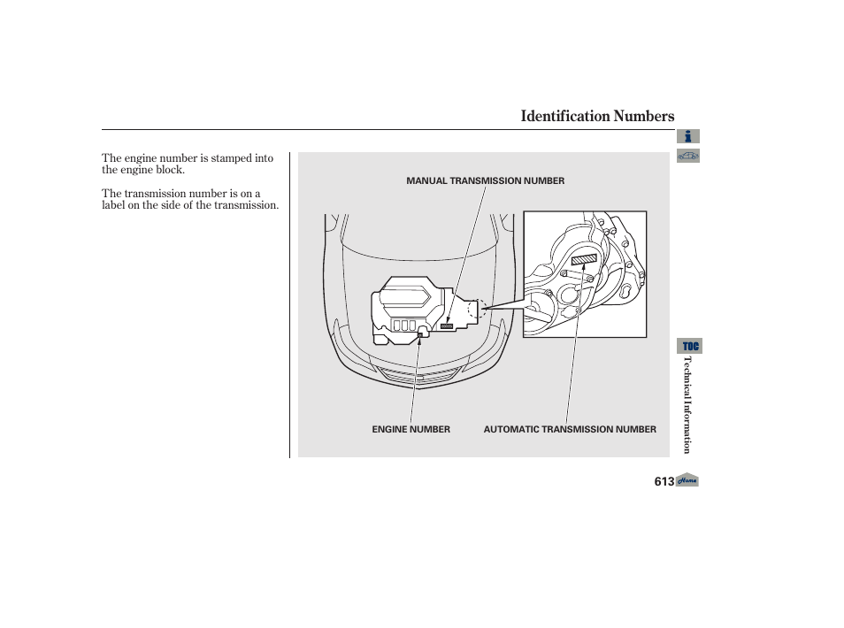 Identification numbers | Acura 2013 TL User Manual | Page 617 / 650