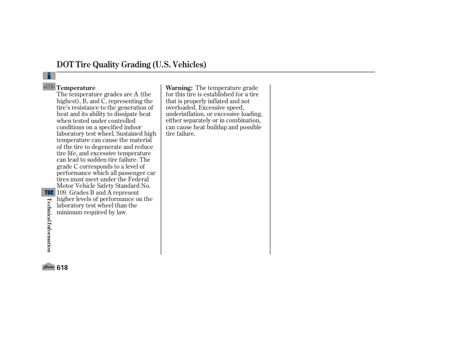 Dot tire quality grading (u.s. vehicles) | Acura 2013 TL User Manual | Page 622 / 650