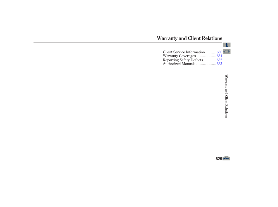 Warranty and client relations | Acura 2013 TL User Manual | Page 633 / 650