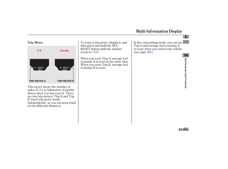 Multi-information display | Acura 2013 TL User Manual | Page 87 / 650