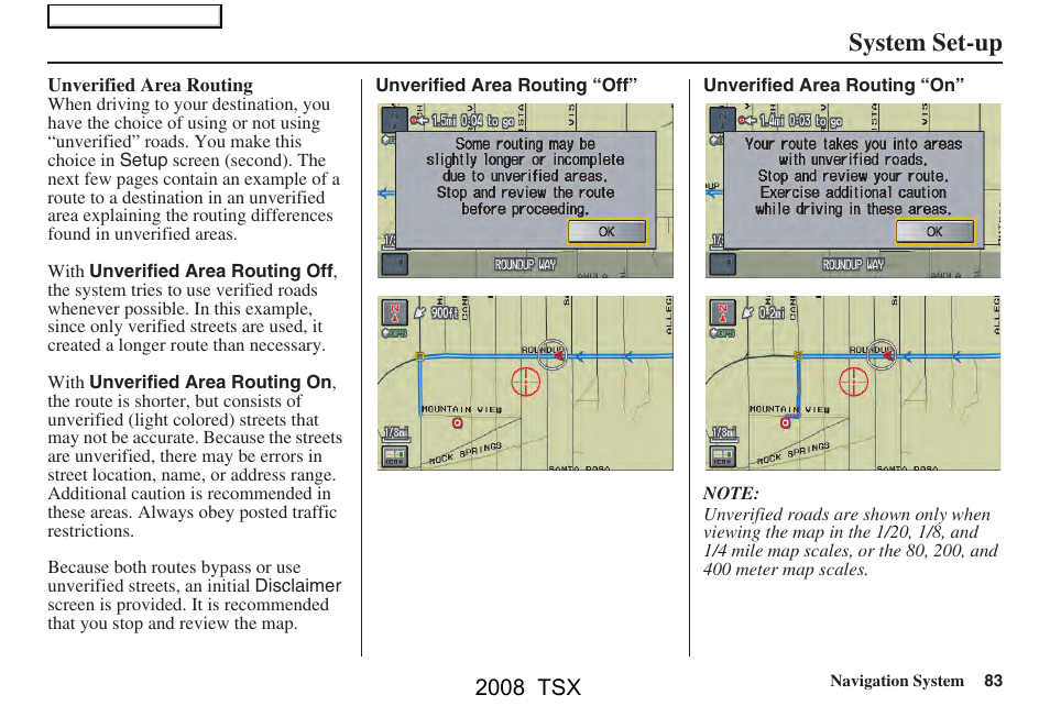 System set-up, 2008 tsx | Acura 2008 TSX Navigation User Manual | Page 83 / 137