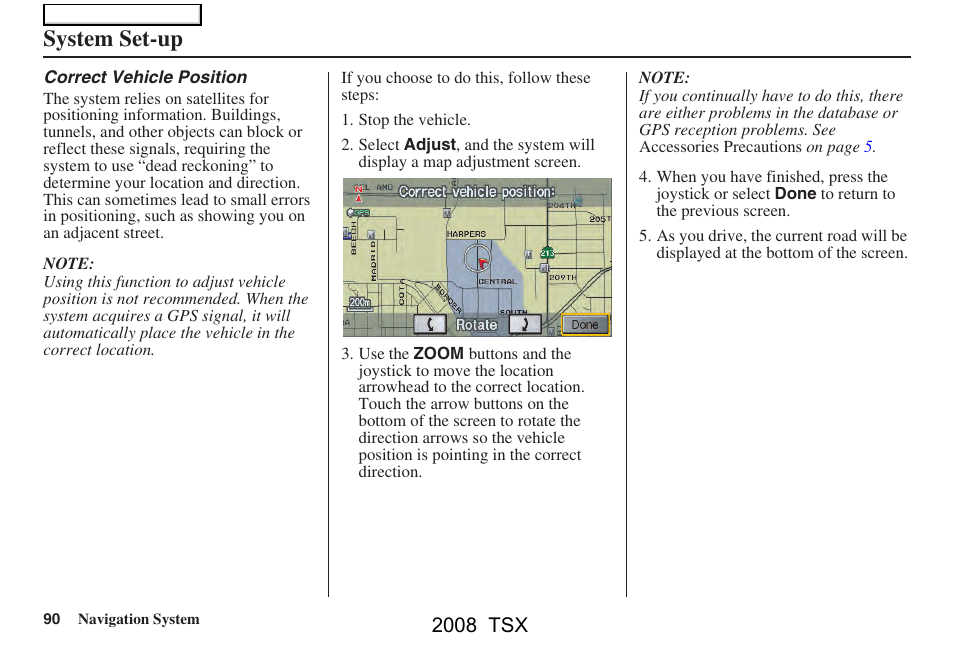 System set-up, 2008 tsx | Acura 2008 TSX Navigation User Manual | Page 90 / 137