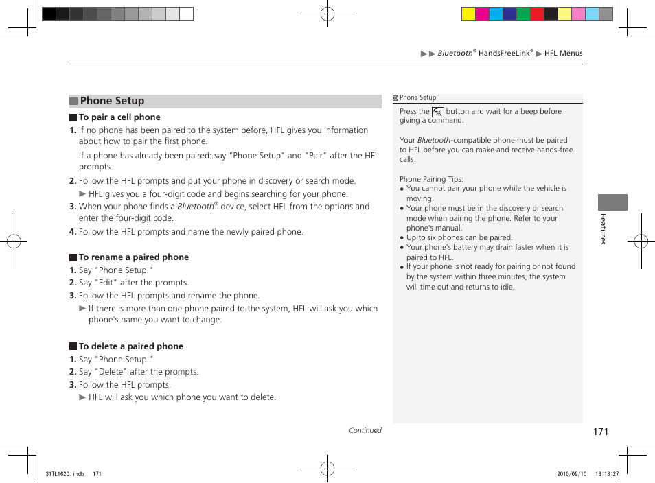 Phone setup | Acura 2011 TSX User Manual | Page 173 / 325