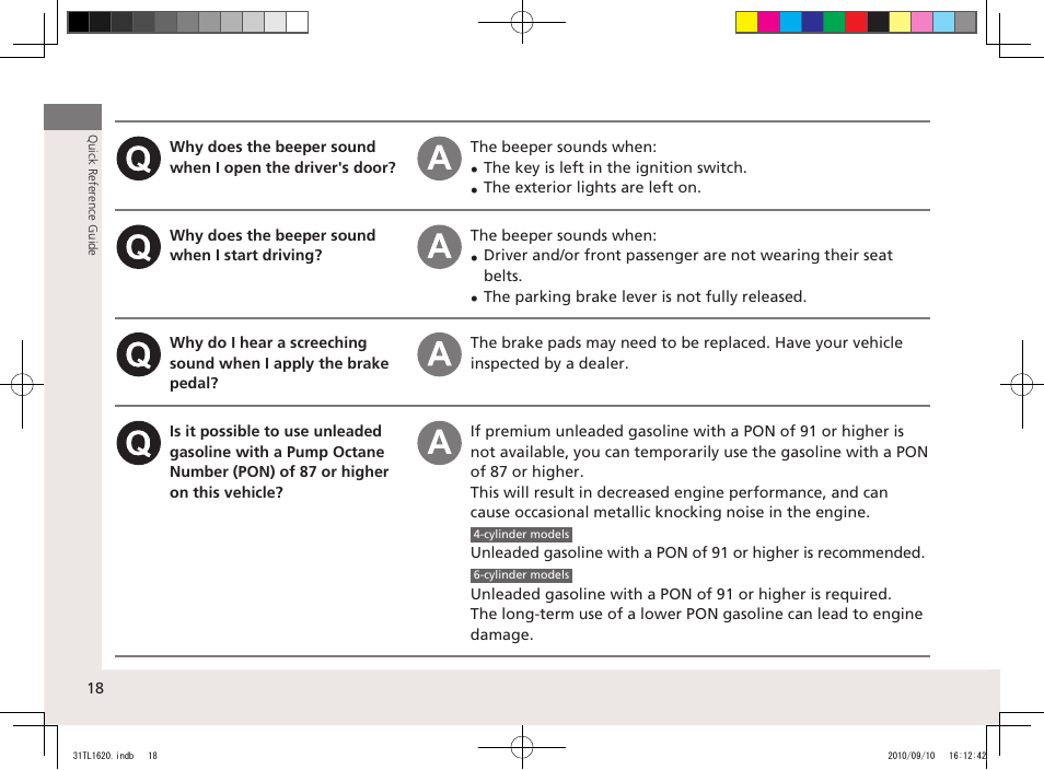Acura 2011 TSX User Manual | Page 20 / 325