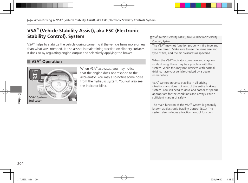 Operation | Acura 2011 TSX User Manual | Page 206 / 325