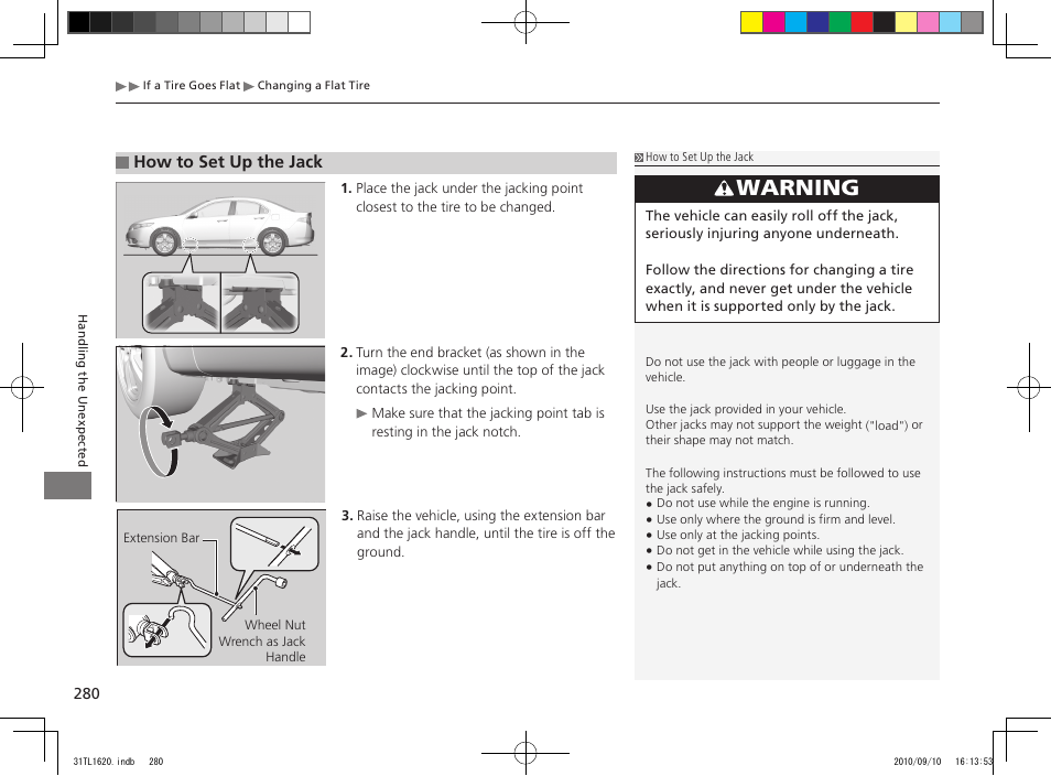Warning | Acura 2011 TSX User Manual | Page 282 / 325
