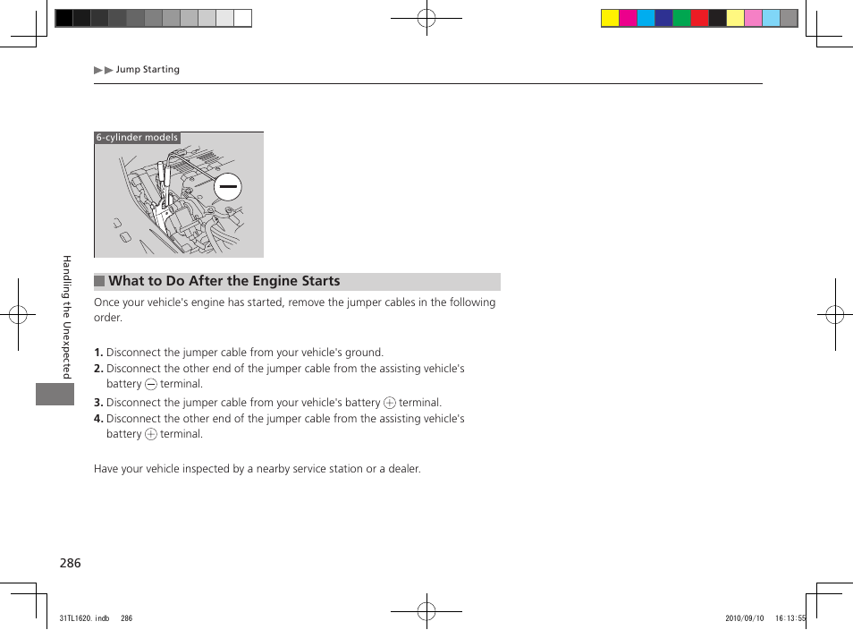 What to do after the engine starts | Acura 2011 TSX User Manual | Page 288 / 325