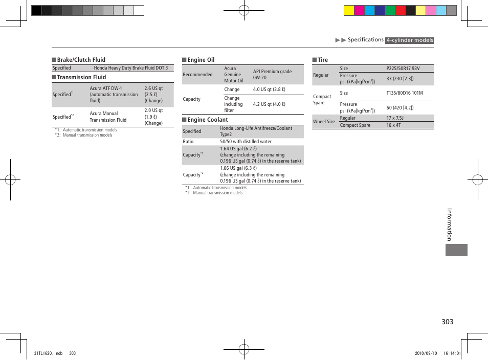 Acura 2011 TSX User Manual | Page 305 / 325