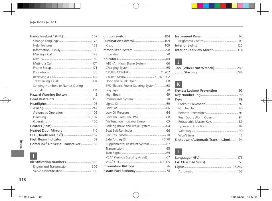 Acura 2011 TSX User Manual | Page 320 / 325