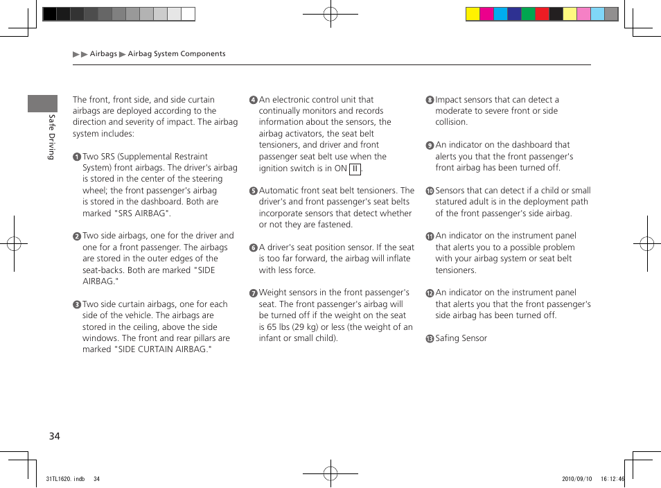Acura 2011 TSX User Manual | Page 36 / 325