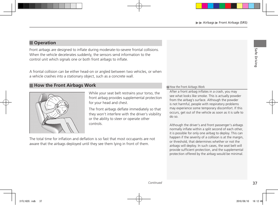 Acura 2011 TSX User Manual | Page 39 / 325