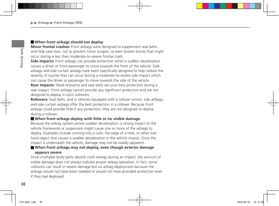 Acura 2011 TSX User Manual | Page 40 / 325