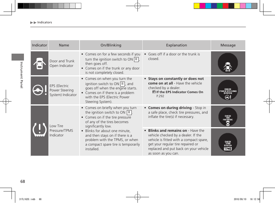 Acura 2011 TSX User Manual | Page 70 / 325
