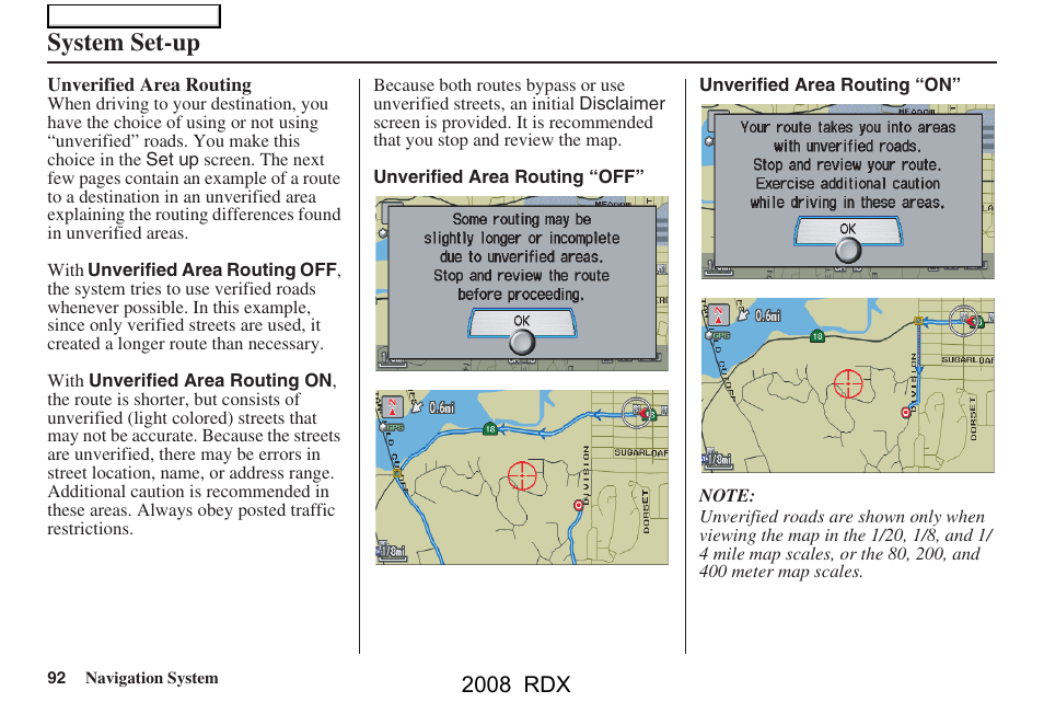System set-up, 2008 rdx | Acura 2008 RDX Navigation User Manual | Page 92 / 160