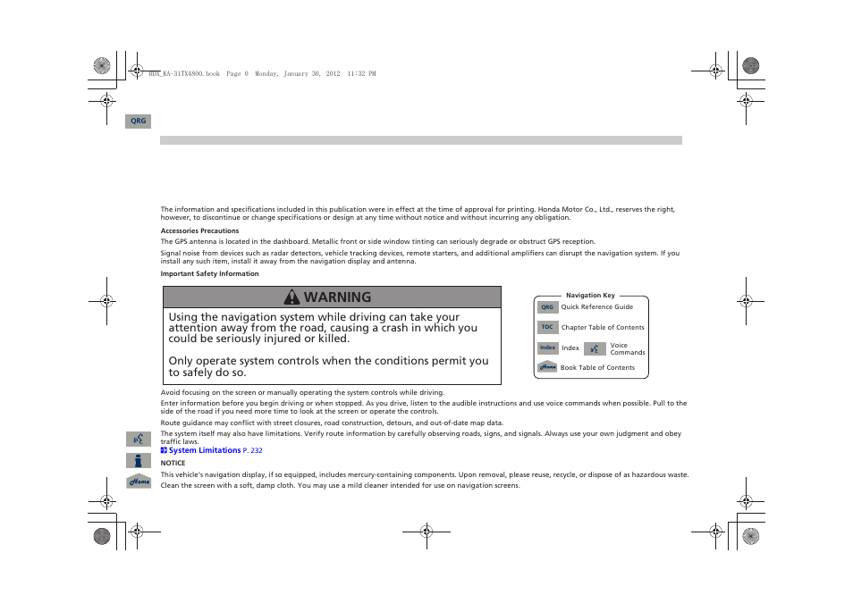Acura 2013 RDX Navigation User Manual | 260 pages