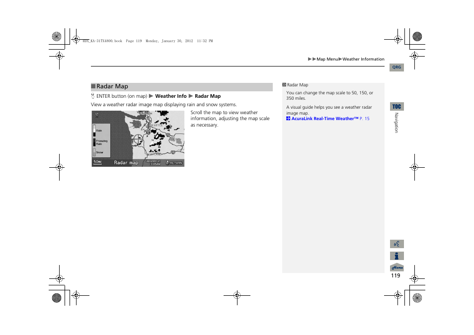 2 radar map, P. 119 | Acura 2013 RDX Navigation User Manual | Page 120 / 260