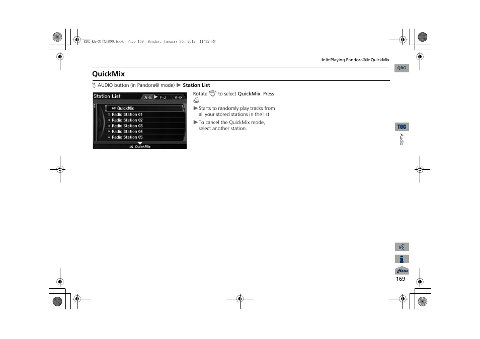 Quickmix | Acura 2013 RDX Navigation User Manual | Page 170 / 260