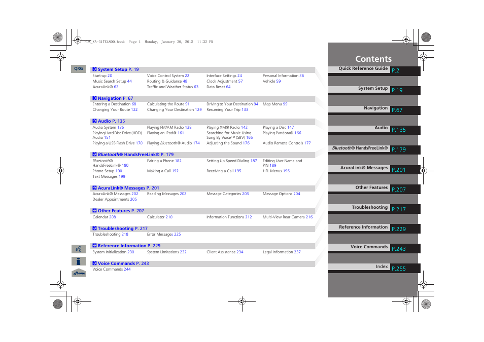 Acura 2013 RDX Navigation User Manual | Page 2 / 260