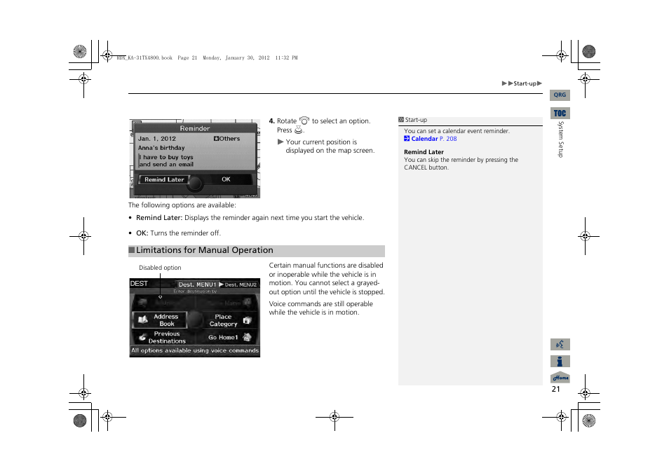 Acura 2013 RDX Navigation User Manual | Page 22 / 260