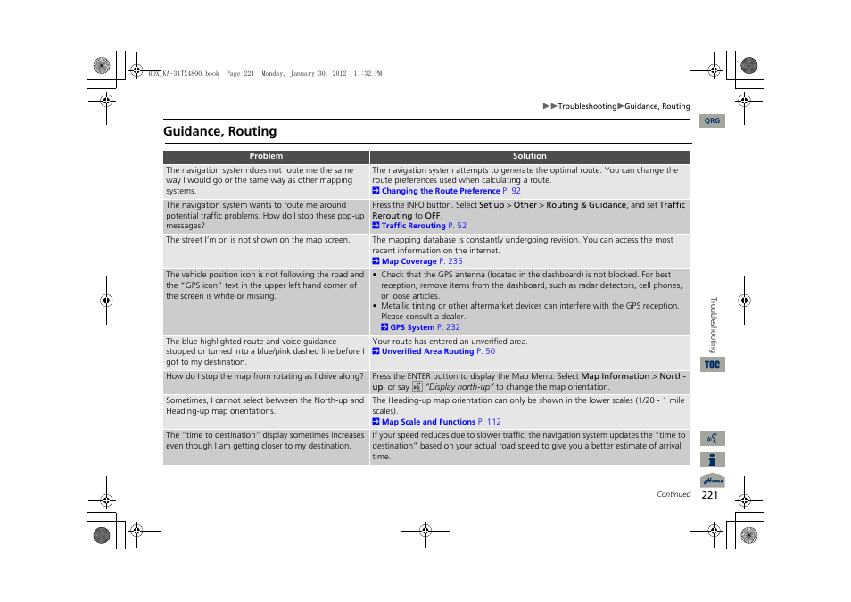 Guidance, routing | Acura 2013 RDX Navigation User Manual | Page 222 / 260