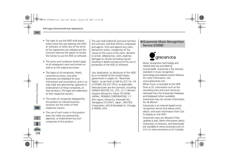 Acura 2013 RDX Navigation User Manual | Page 239 / 260