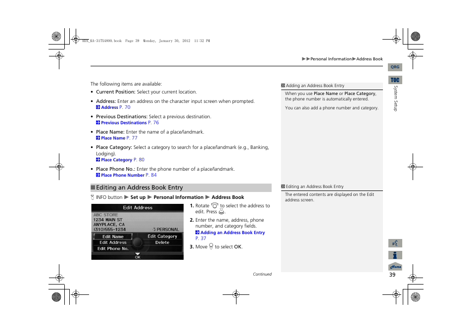 Acura 2013 RDX Navigation User Manual | Page 40 / 260
