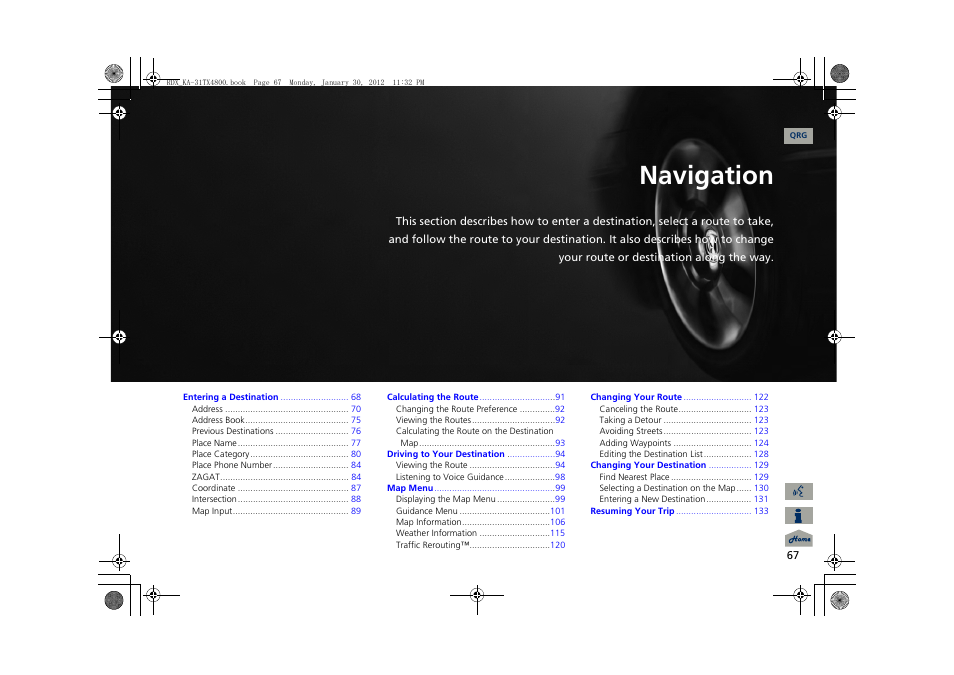 2 navigation p. 67, P.67, Navigation | Acura 2013 RDX Navigation User Manual | Page 68 / 260