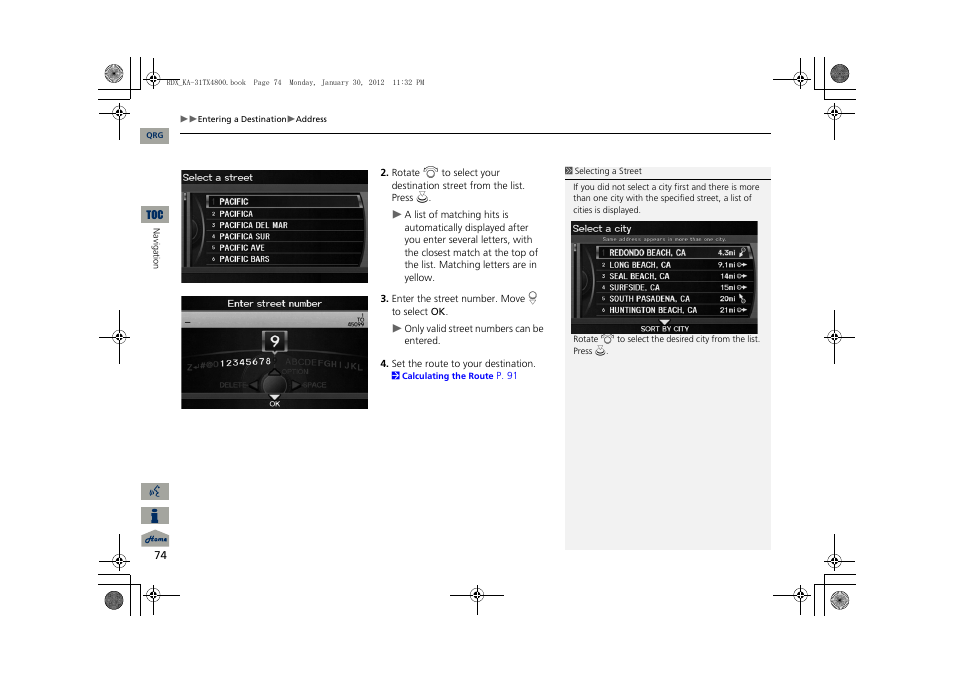 Acura 2013 RDX Navigation User Manual | Page 75 / 260