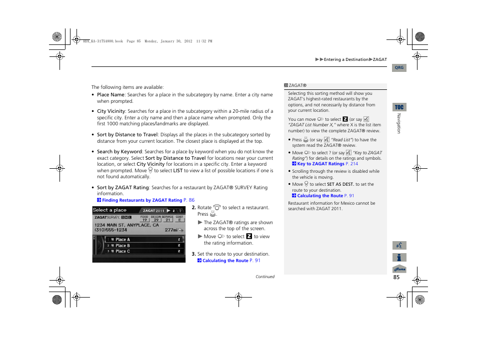 Acura 2013 RDX Navigation User Manual | Page 86 / 260