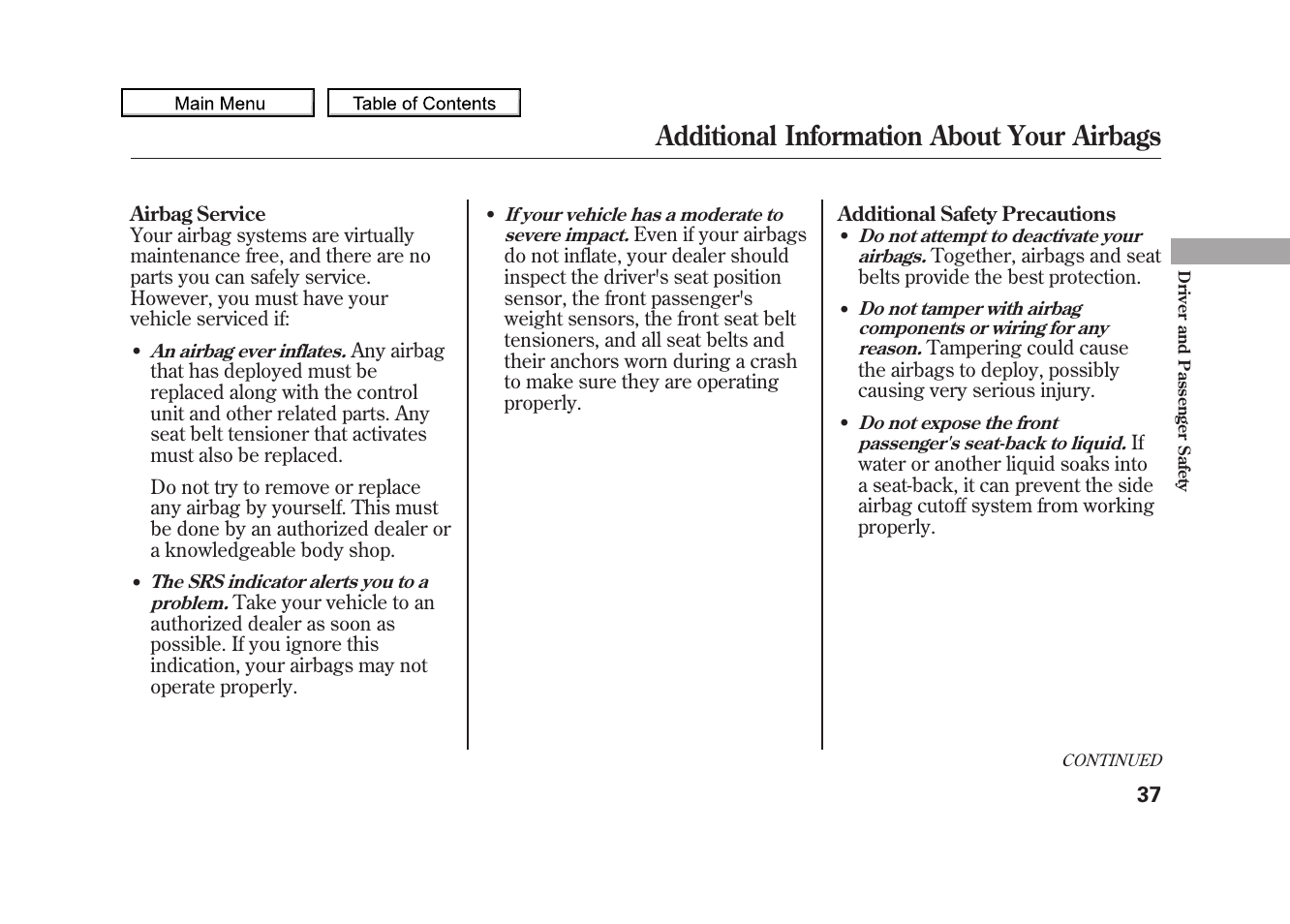 Additional information about your airbags, 2010 zdx | Acura 2010 ZDX User Manual | Page 41 / 643