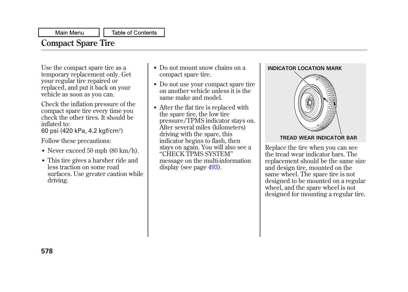 Compact spare tire, 2010 zdx | Acura 2010 ZDX User Manual | Page 582 / 643