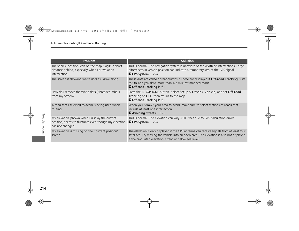 Acura 2012 TSX Navigation User Manual | Page 216 / 253