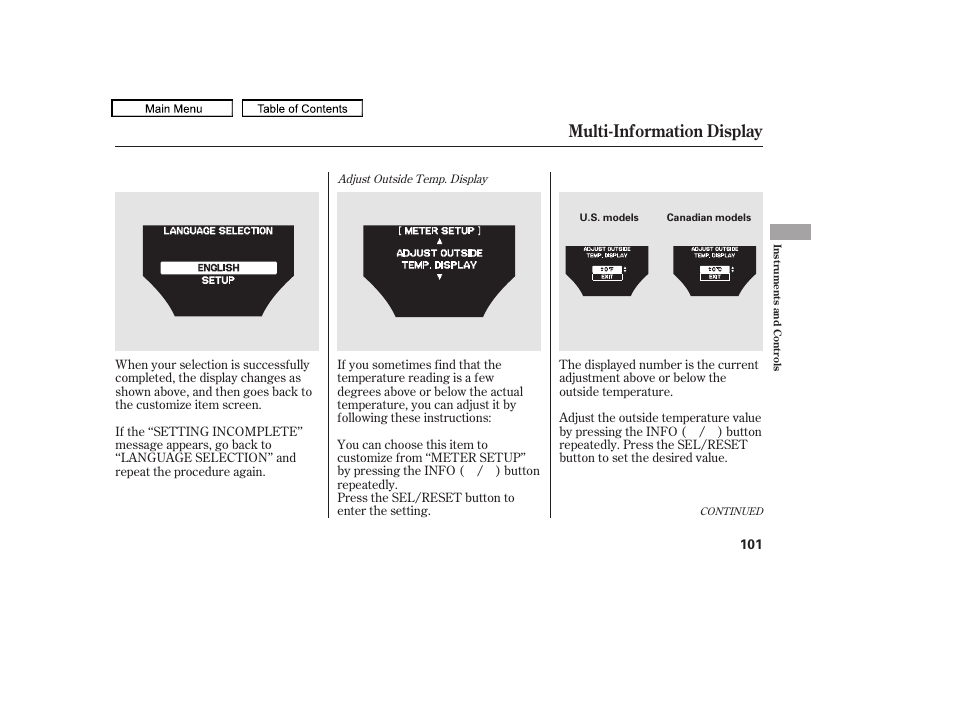 Multi-information display, 2010 tl | Acura 2010 TL User Manual | Page 104 / 612