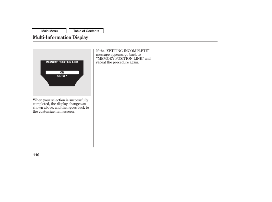 Multi-information display | Acura 2010 TL User Manual | Page 113 / 612