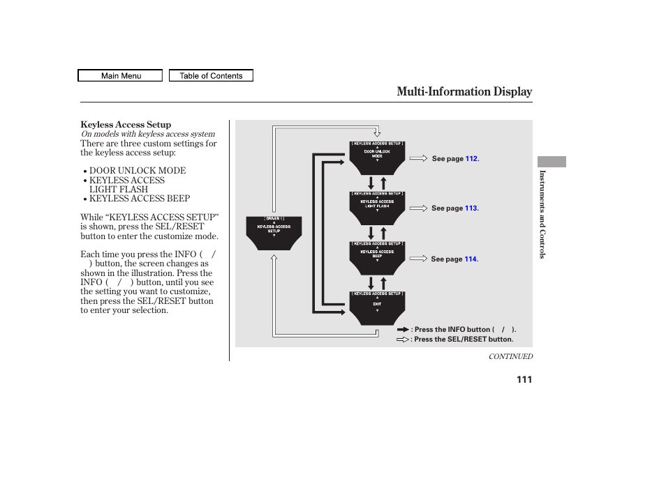 Multi-information display, 2010 tl | Acura 2010 TL User Manual | Page 114 / 612