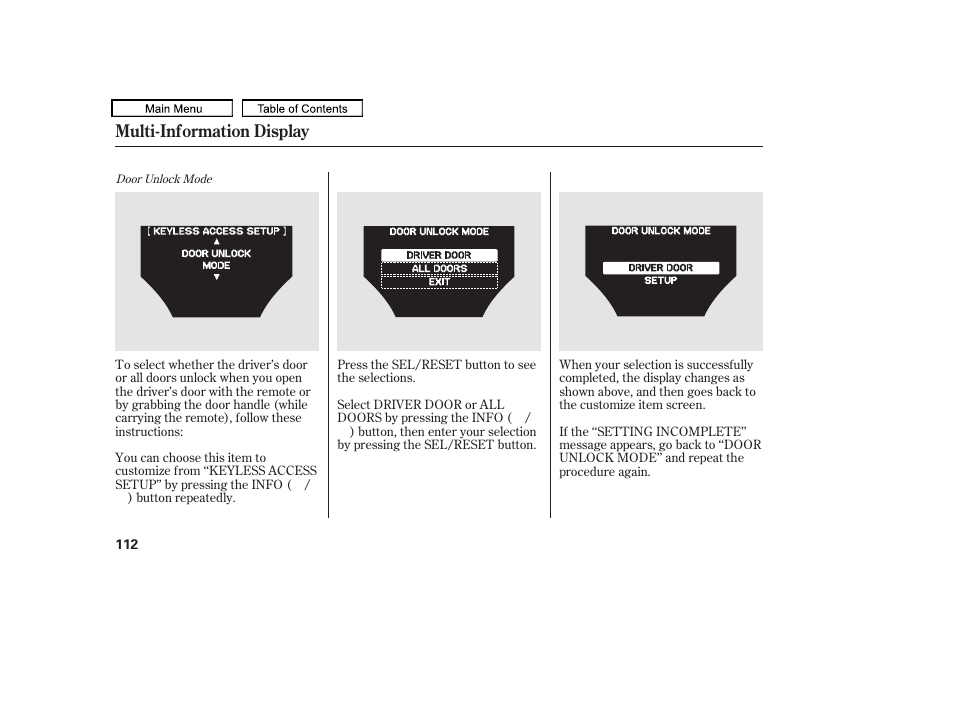 Multi-information display | Acura 2010 TL User Manual | Page 115 / 612
