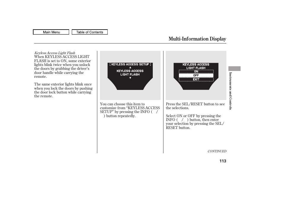 Multi-information display, 2010 tl | Acura 2010 TL User Manual | Page 116 / 612