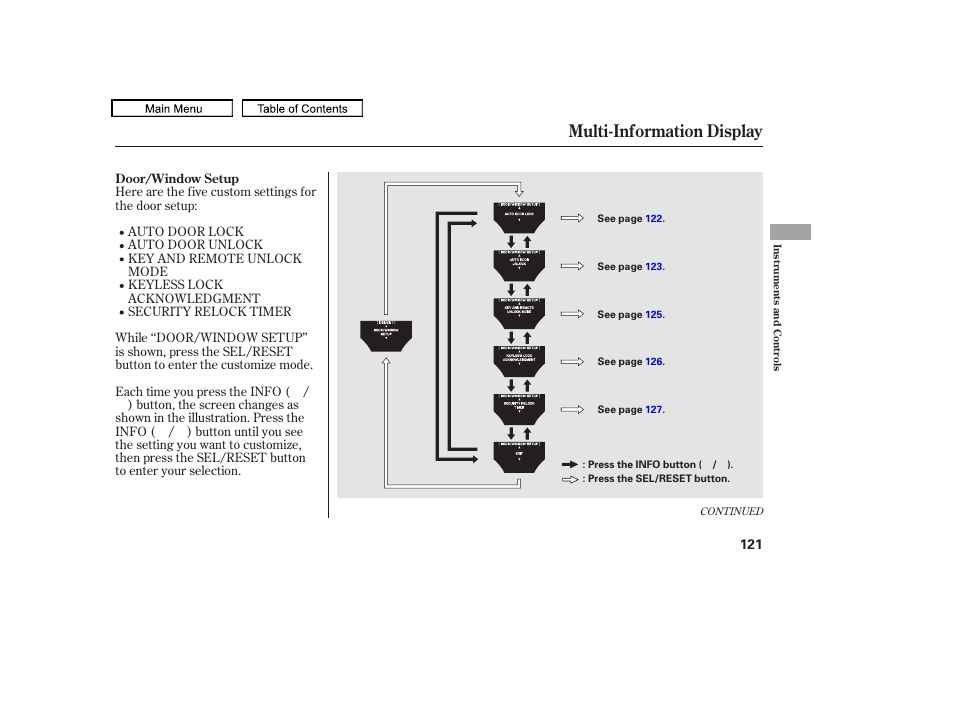 Multi-information display, 2010 tl | Acura 2010 TL User Manual | Page 124 / 612
