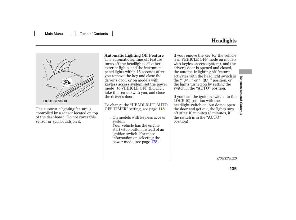 Headlights, 2010 tl | Acura 2010 TL User Manual | Page 138 / 612