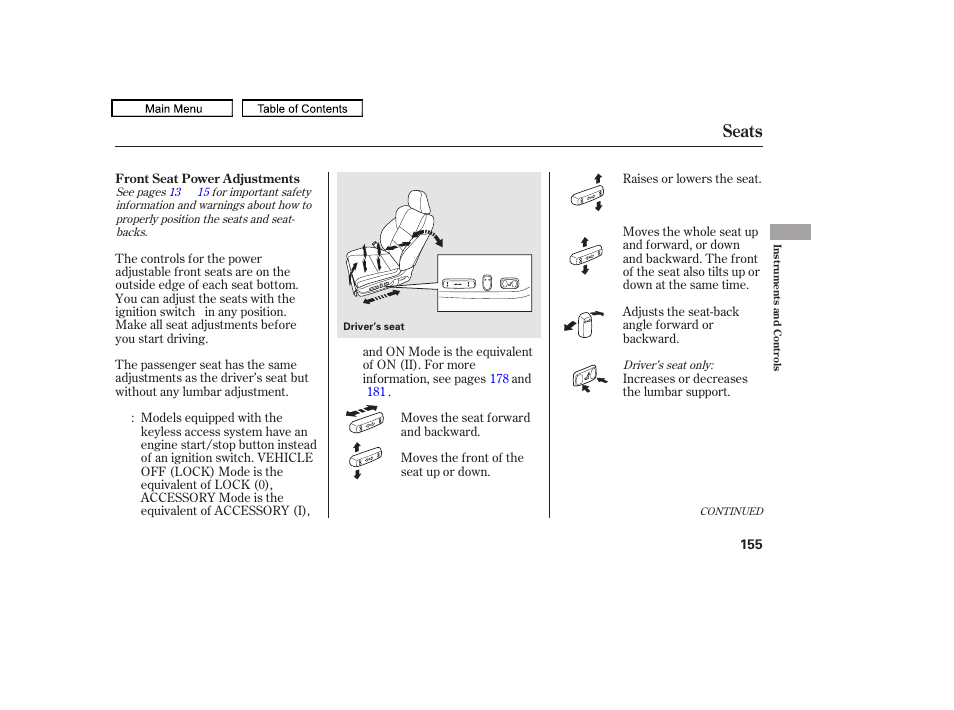 Seats, 2010 tl | Acura 2010 TL User Manual | Page 158 / 612