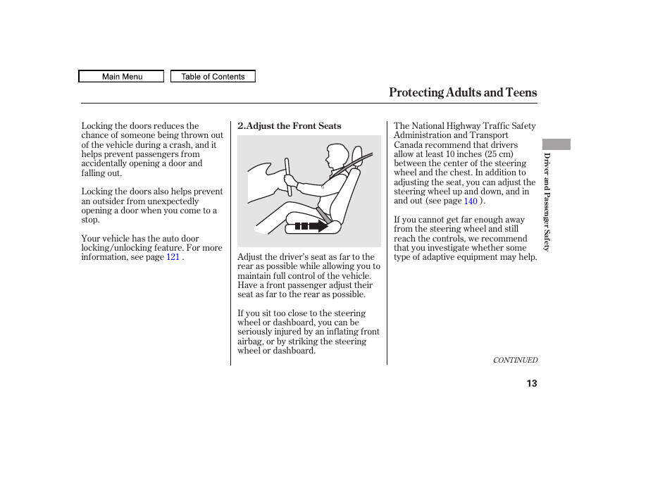 Protecting adults and teens | Acura 2010 TL User Manual | Page 16 / 612