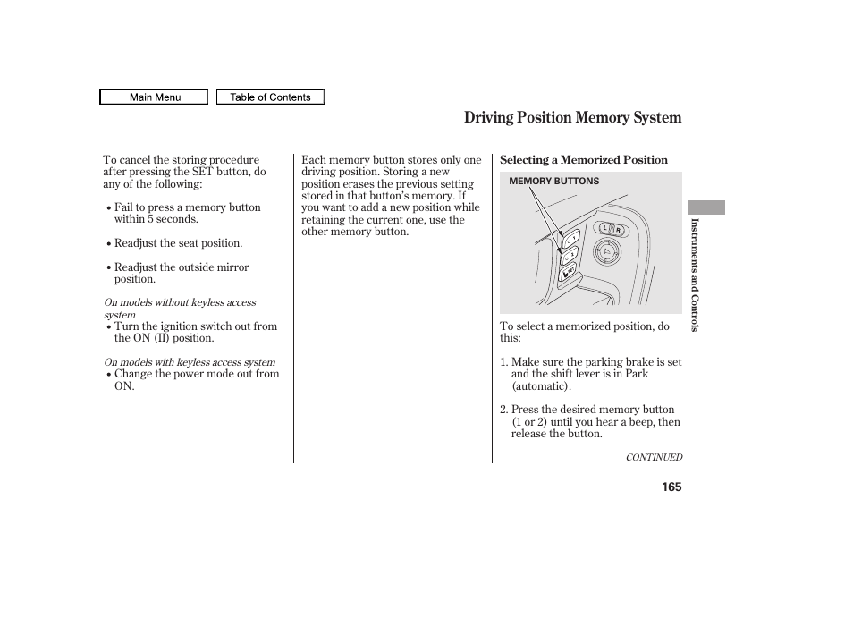 2010 tl | Acura 2010 TL User Manual | Page 168 / 612
