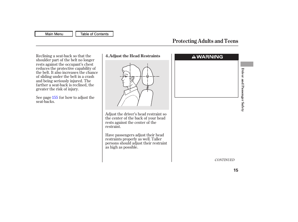 Protecting adults and teens | Acura 2010 TL User Manual | Page 18 / 612