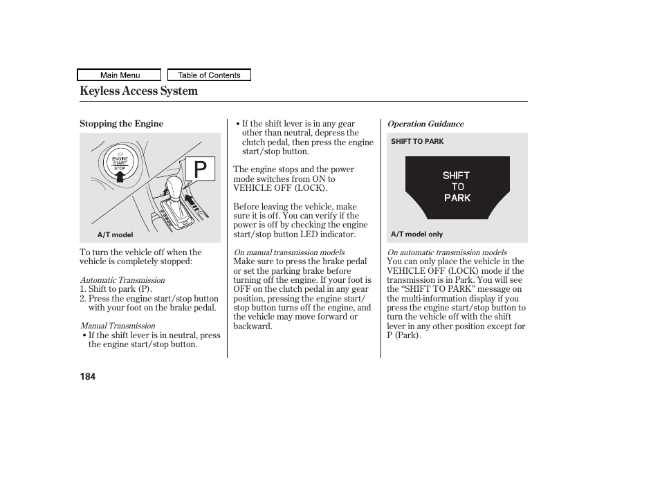 Keyless access system | Acura 2010 TL User Manual | Page 187 / 612