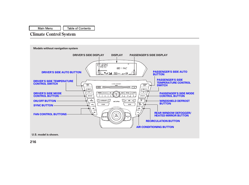 Climate control system, 2010 tl | Acura 2010 TL User Manual | Page 219 / 612