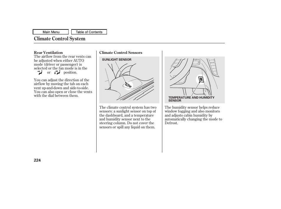 Climate control system | Acura 2010 TL User Manual | Page 227 / 612