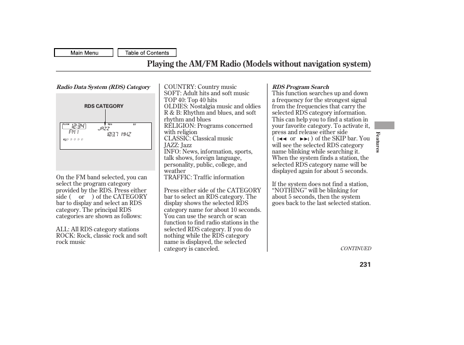 Acura 2010 TL User Manual | Page 234 / 612